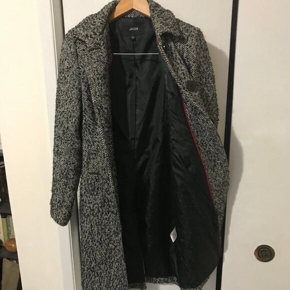 Jacob Ladies Black And White Coat Size Small - Picture 3 of 3